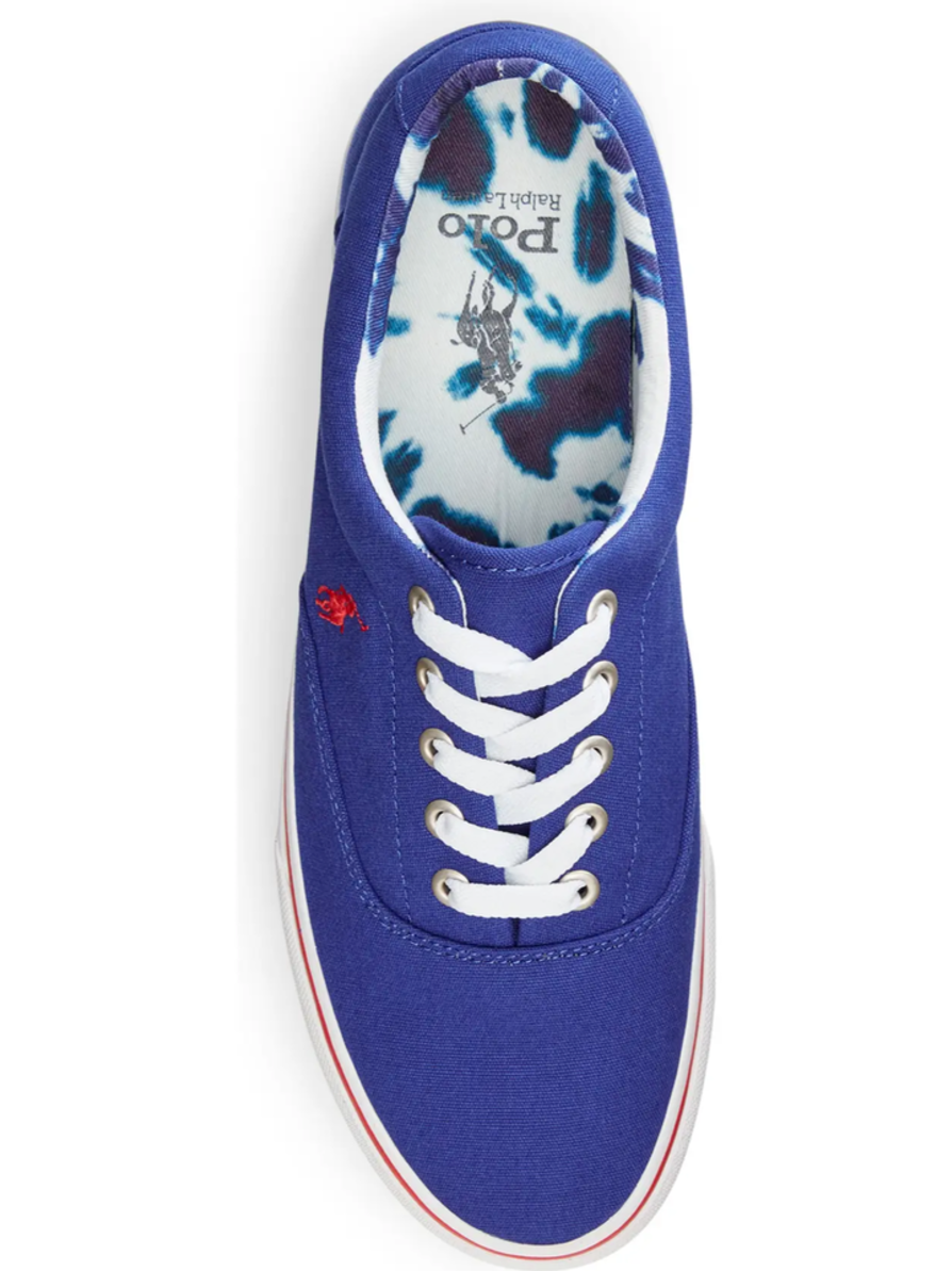 Keaton Canvas Sneakers Blue Tie Dye Red Pony Polo Shoes